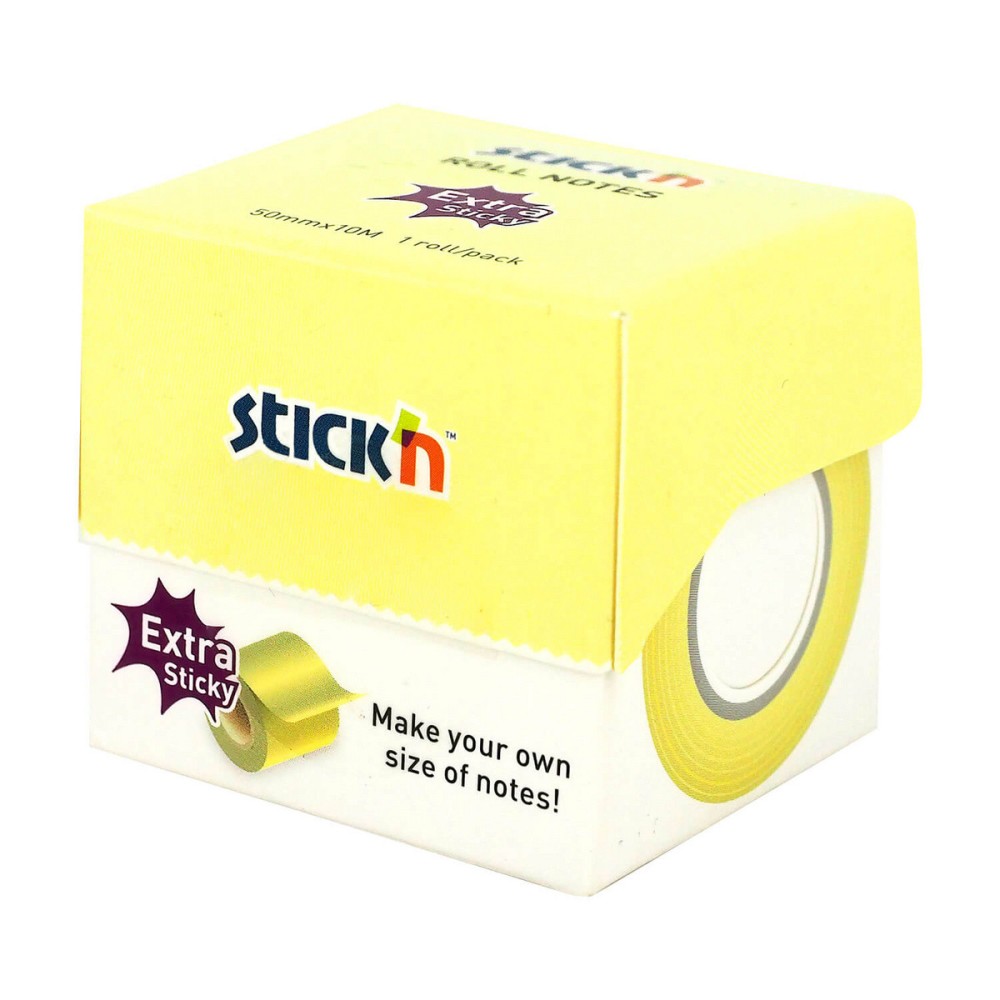 Roll sticky notes Stick'N - pastel yellow, 5 cm x 10 m