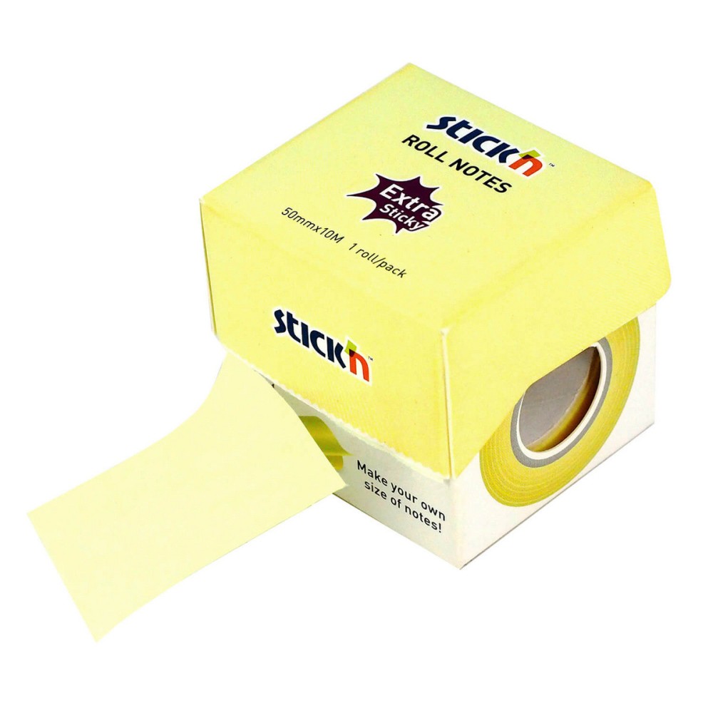 Roll sticky notes Stick'N - pastel yellow, 5 cm x 10 m