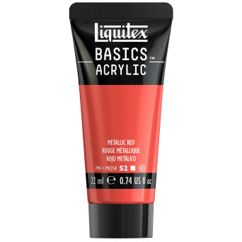 Farba akrylowa Basics Acrylic - Liquitex - 345, Metallic Red, 22 ml