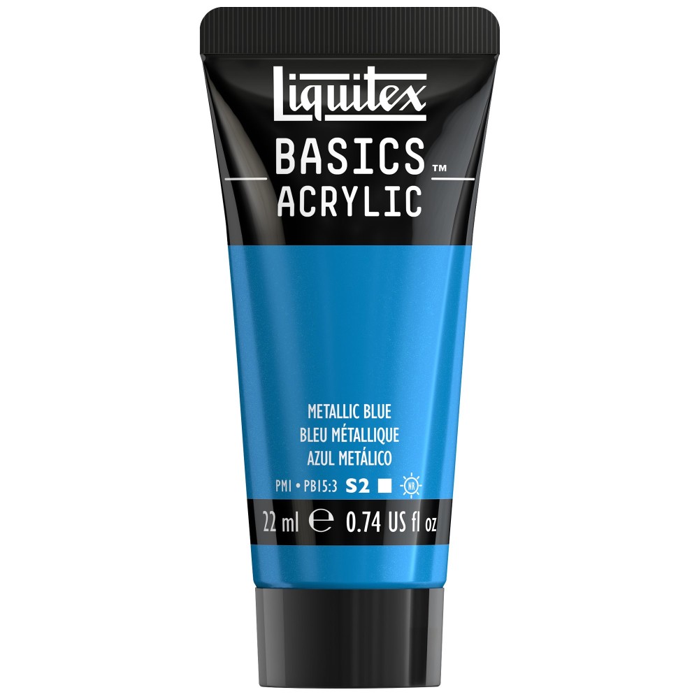 Farba akrylowa Basics Acrylic - Liquitex - 341, Metallic Blue, 22 ml