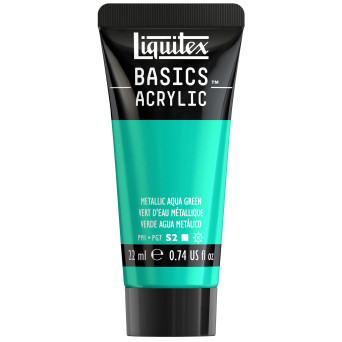 Basics Acrylic paint - Liquitex - 339, Metallic Aqua Green, 22 ml