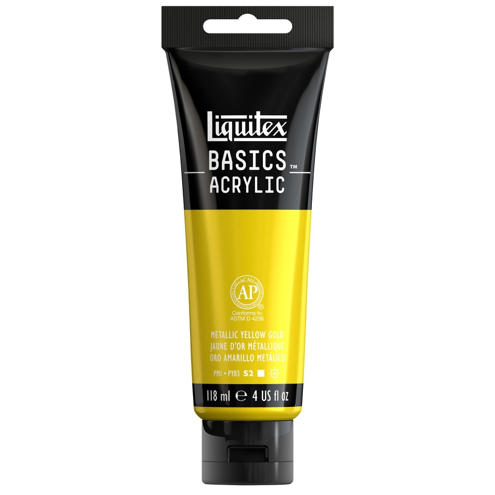 Farba akrylowa Basics Acrylic - Liquitex - 343, Metallic Yellow Gold, 118 ml