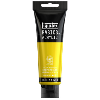Basics Acrylic paint - Liquitex - 343, Metallic Yellow Gold, 118 ml
