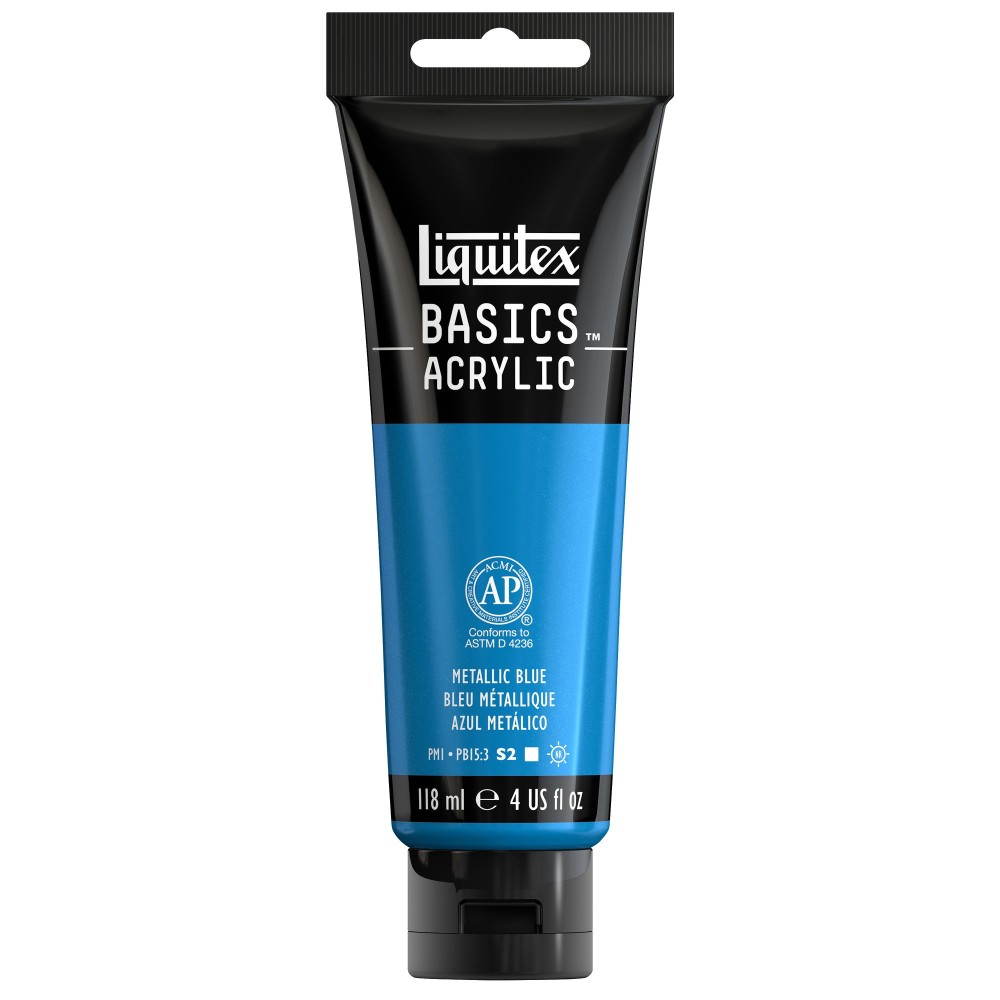 Farba akrylowa Basics Acrylic - Liquitex - 341, Metallic Blue, 118 ml