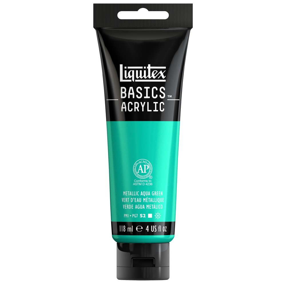 Basics Acrylic paint - Liquitex - 339, Metallic Aqua Green, 118 ml