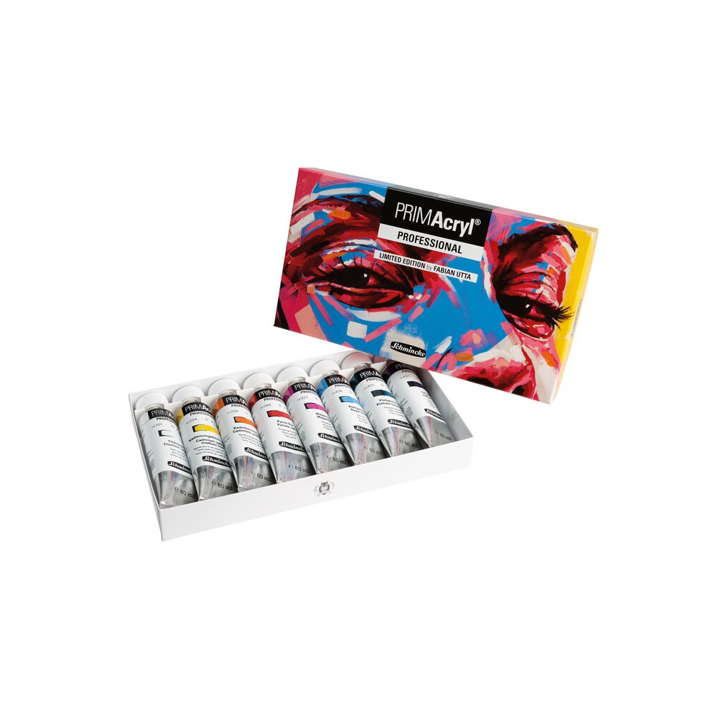 Set of Limited Edition Fabian Utta PRIMAcryl professional acrylic paints - Schmincke - 8 x 60 ml