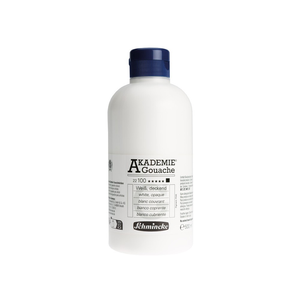Akademie Gouache paint - Schmincke - 100, White, 500 ml