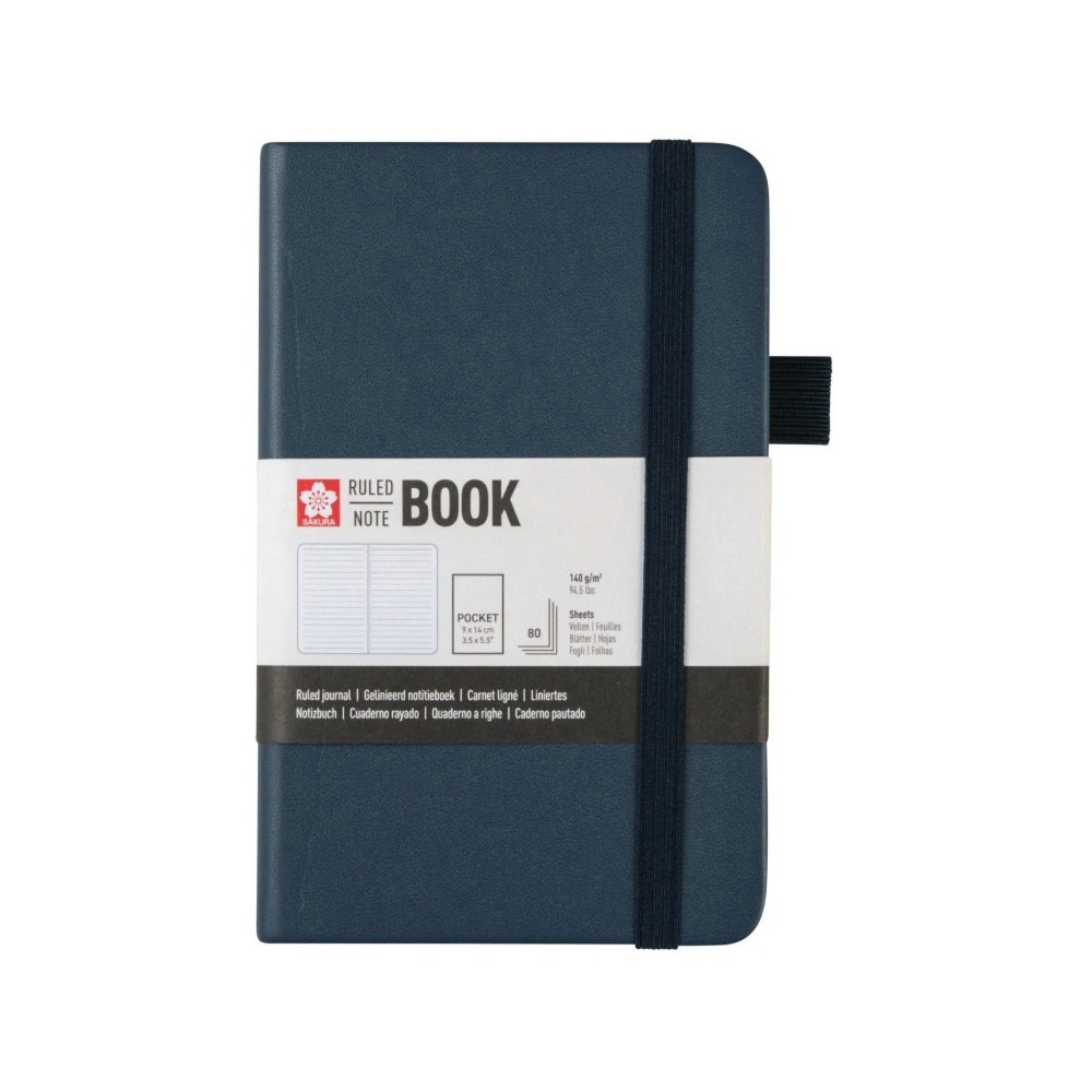 Ruled Notebook 9 x 14 cm - Sakura - Deep Indigo, hardcover, 140 g/m2