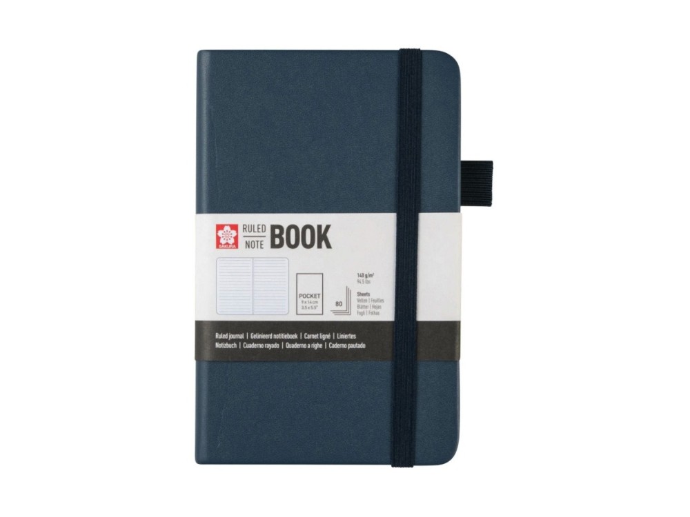 Ruled Notebook 9 x 14 cm - Sakura - Deep Indigo, hardcover, 140 g/m2