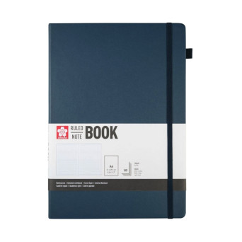 Ruled Notebook A4 - Sakura - Deep Indigo, hardcover, 140 g/m2