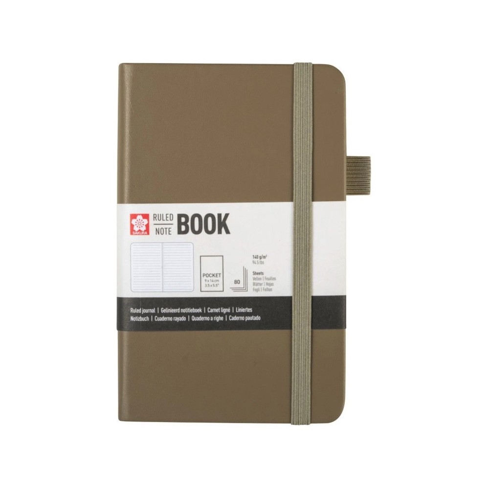 Ruled Notebook 9 x 14 cm - Sakura - Cinder, hardcover, 140 g/m2