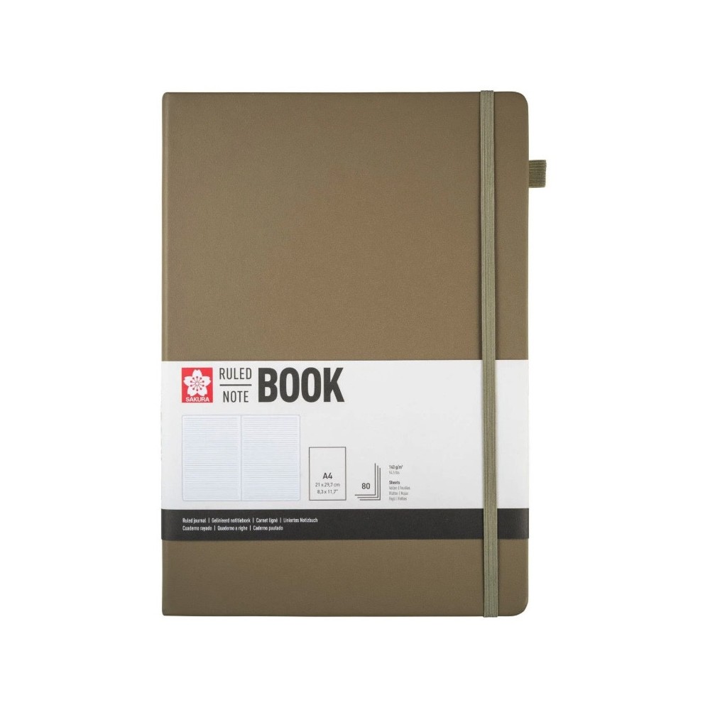 Ruled Notebook A4 - Sakura - Cinder, hardcover, 140 g/m2