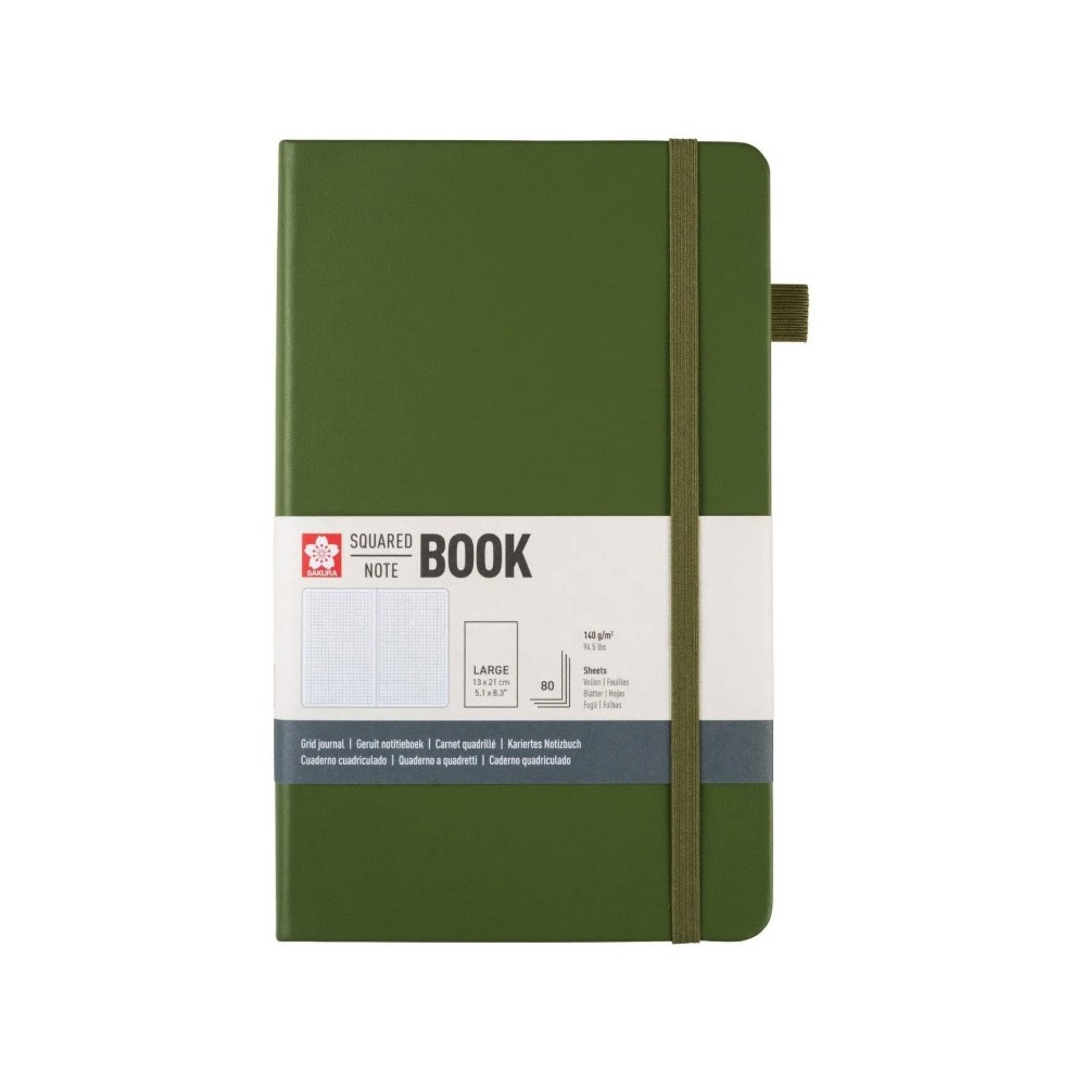 Squared Notebook 13 x 21 cm - Sakura - Pine Needle, hardcover, 140 g/m2