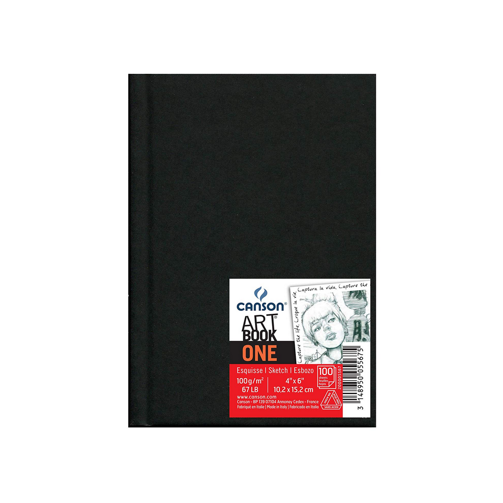Sketchbook Art Book One 10,2 x 15,2 cm - Canson - black, 100 g/m2, 100 sheets