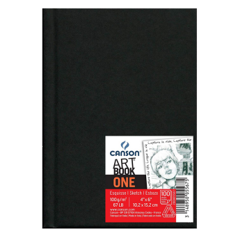 Szkicownik Art Book One 10,2 x 15,2 cm - Canson - czarny, 100 g/m2, 100 ark.