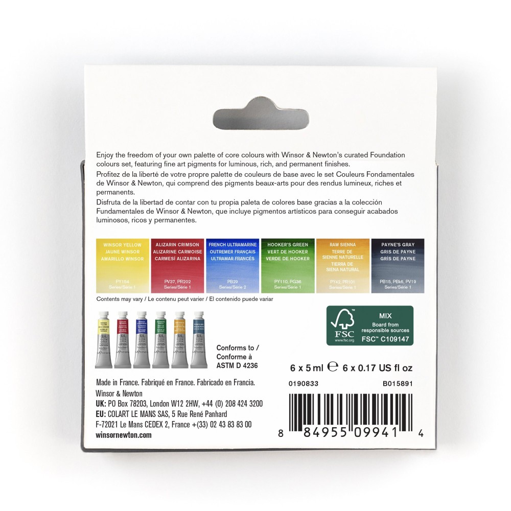 Zestaw akwareli Professional Foundation - Winsor & Newton - 6 x 5 ml