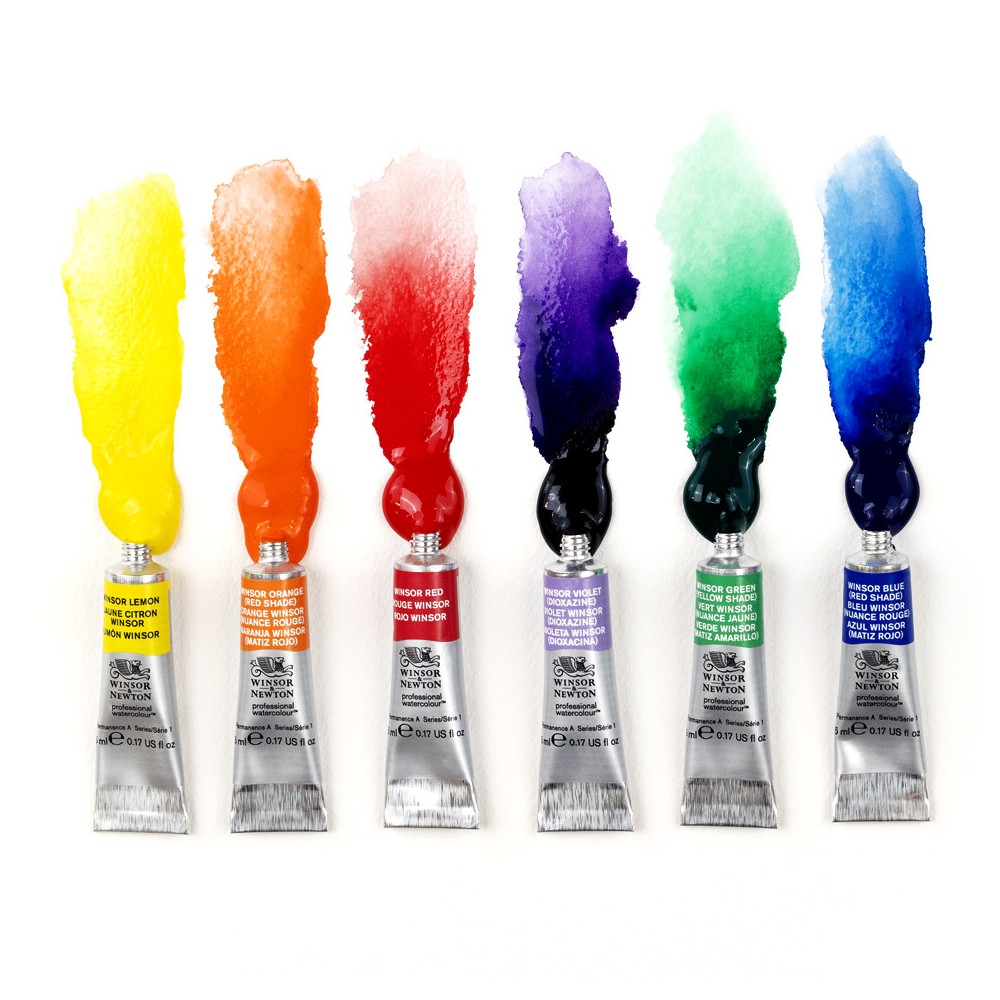 Zestaw akwareli Professional Winsor - Winsor & Newton - 6 x 5 ml