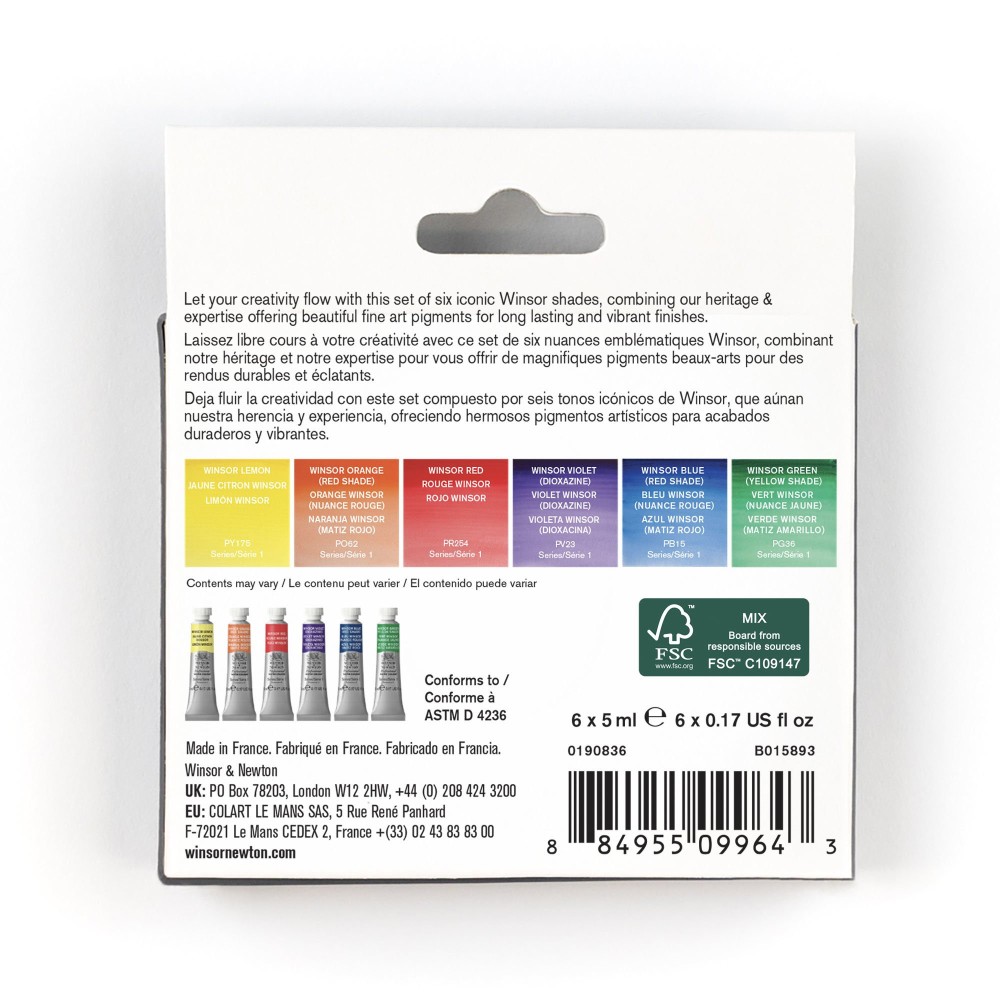Professional Watercolor Winsor Set - Winsor & Newton - 6 x 5 ml