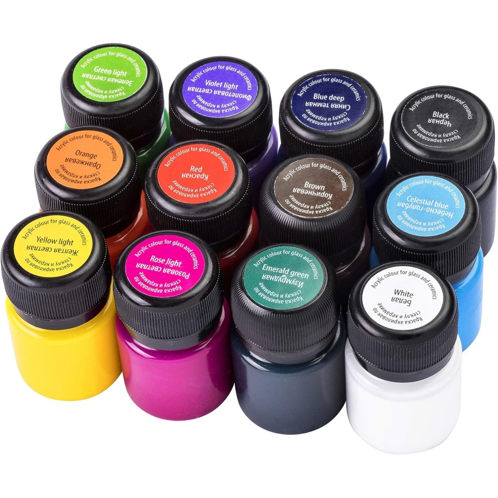 Set of acrylic glass and porcelain paints Decola - St. Petersburg - 12 colors x 20 ml