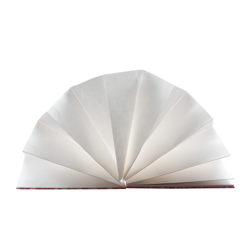 Notes harmonijkowy Goshuincho 12,5 x 18 cm - Kuretake - Pink, twarda okładka, 95 g/m²
