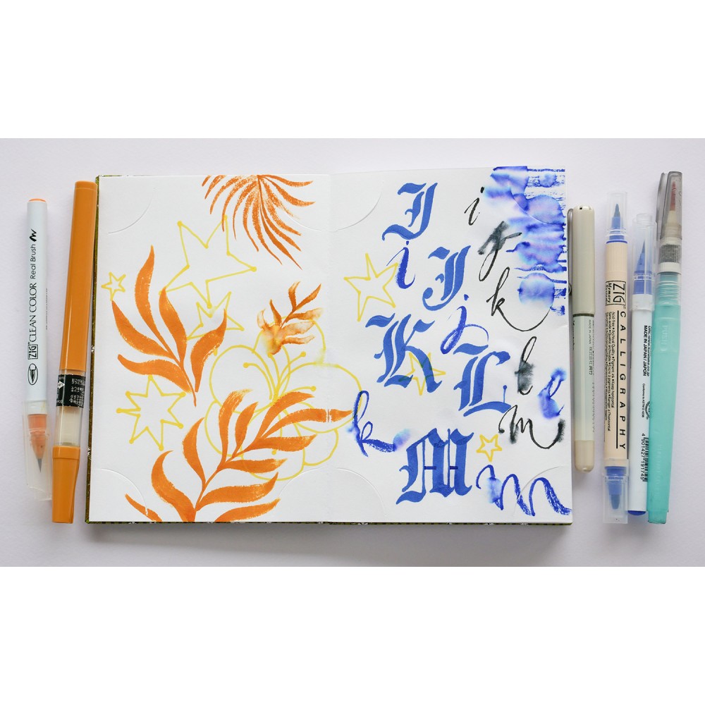 Notes harmonijkowy Goshuincho 12,5 x 18 cm - Kuretake - Pink, twarda okładka, 95 g/m²
