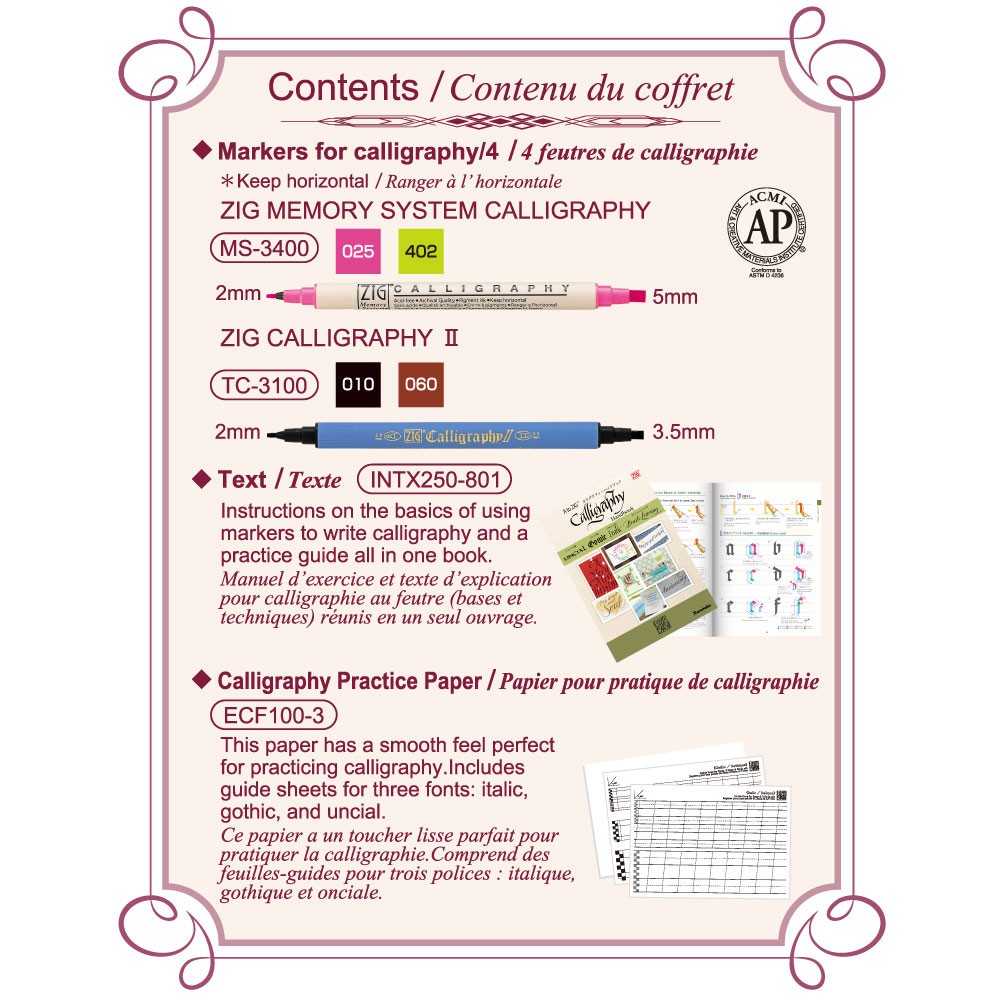 Zestaw do kaligrafii Zig Calligraphy Starter Set - Kuretake - 5 szt.