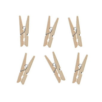 Mini wooden pegs - natural, 3 cm, 20 pcs.