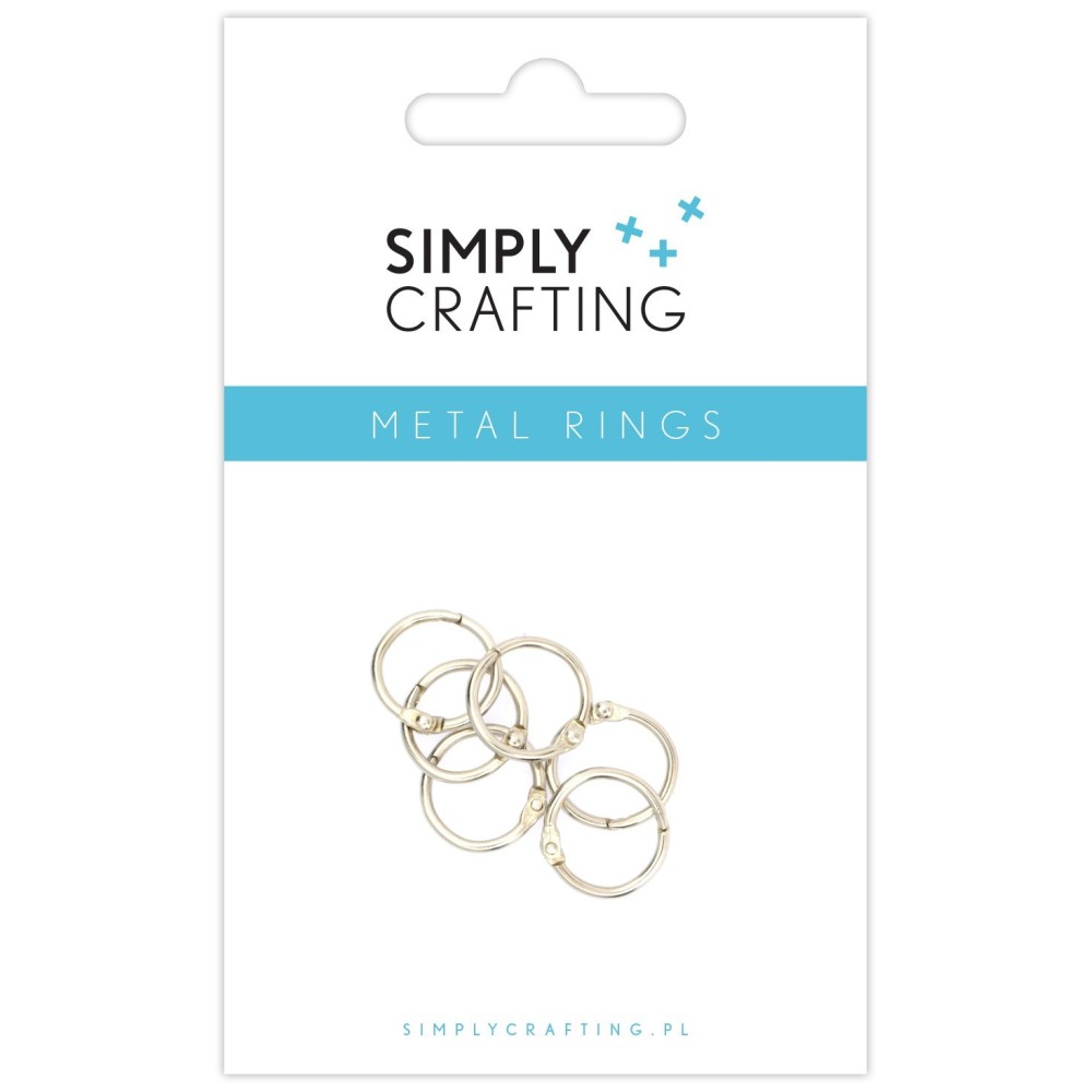 Kółka do albumów metalowe, zamykane - Simply Crafting - srebrne, 14 mm, 6 szt.