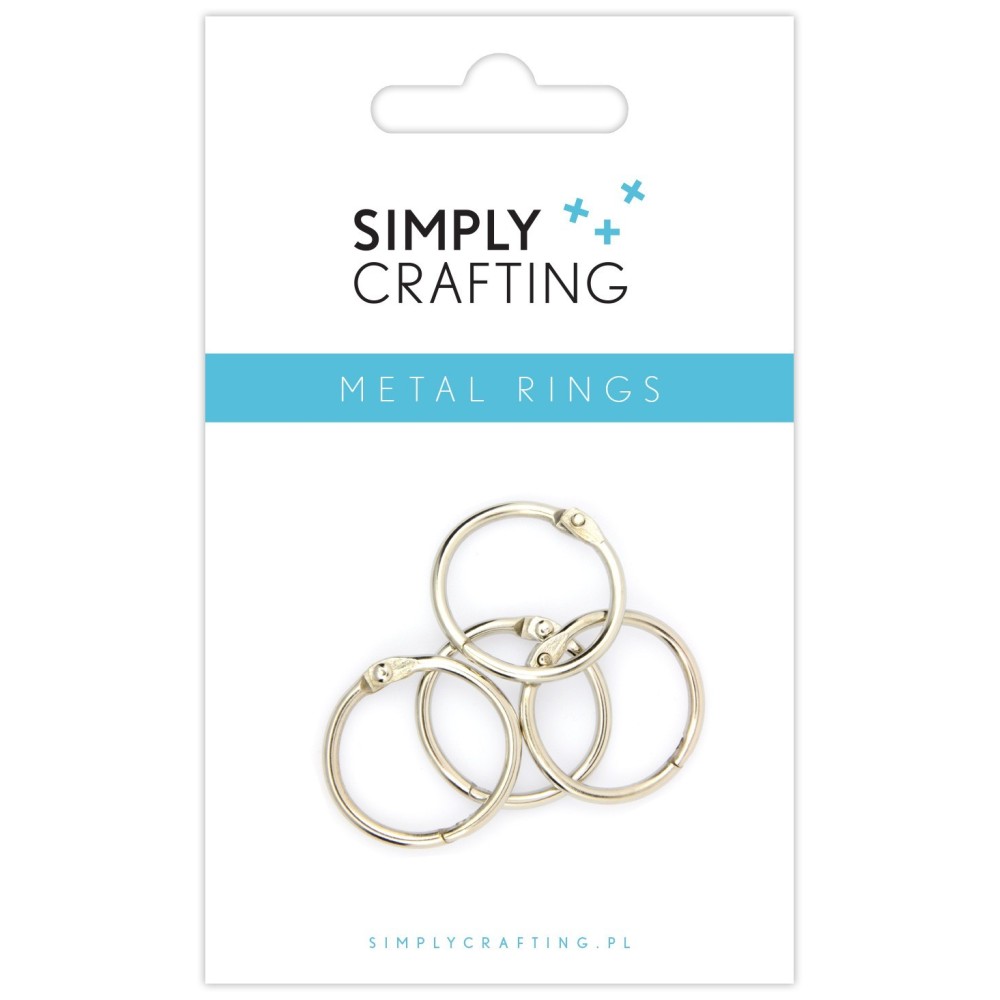 Kółka do albumów metalowe, zamykane - Simply Crafting - srebrne, 25 mm, 4 szt.