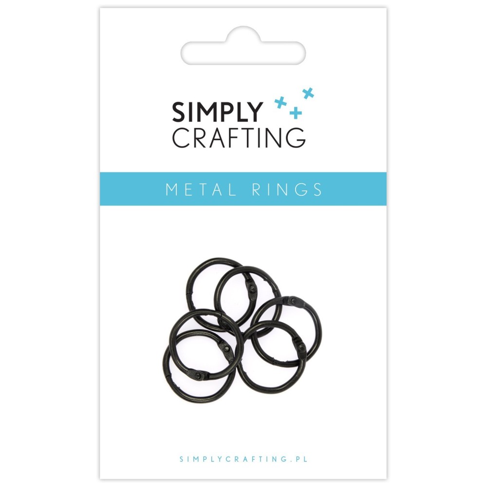Metal Rings - black, 19 mm, 6 pcs