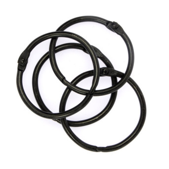 Kółka do albumów metalowe, zamykane - Simply Crafting - czarne, 32 mm, 4 szt.