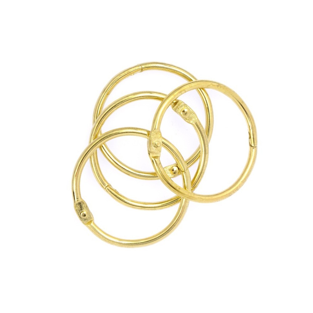 Kółka do albumów metalowe, zamykane - Simply Crafting - złote, 32 mm, 4 szt.