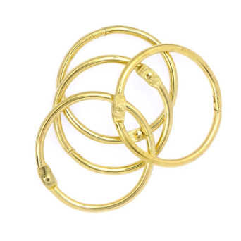 Kółka do albumów metalowe, zamykane - Simply Crafting - złote, 32 mm, 4 szt.