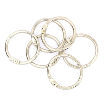 Kółka do albumów metalowe, zamykane - Simply Crafting - srebrne, 19 mm, 6 szt.