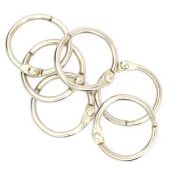 Metal Rings - silver, 14 mm, 6 pcs