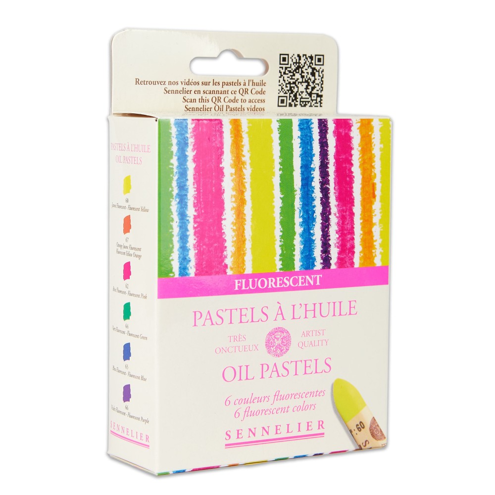 Set of Fluorescent Artist' Oil Pastels - Sennelier - 6 pcs.
