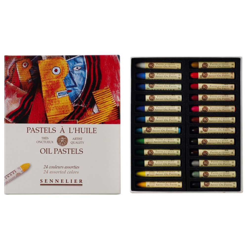 Set of Assorted Colors Artist' Oil Pastels - Sennelier - 24 pcs.