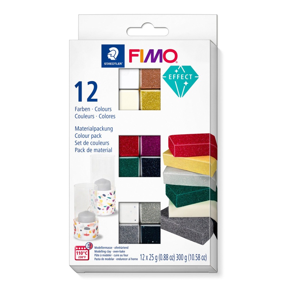 Set of Fimo Effect modelling clay - Staedtler - 12 colors x 25 g
