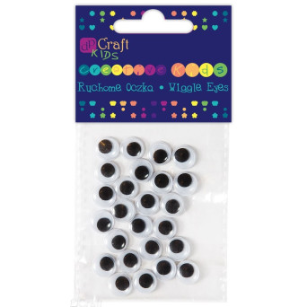 Wiggle eyes - round, 10 mm, 24 pcs.
