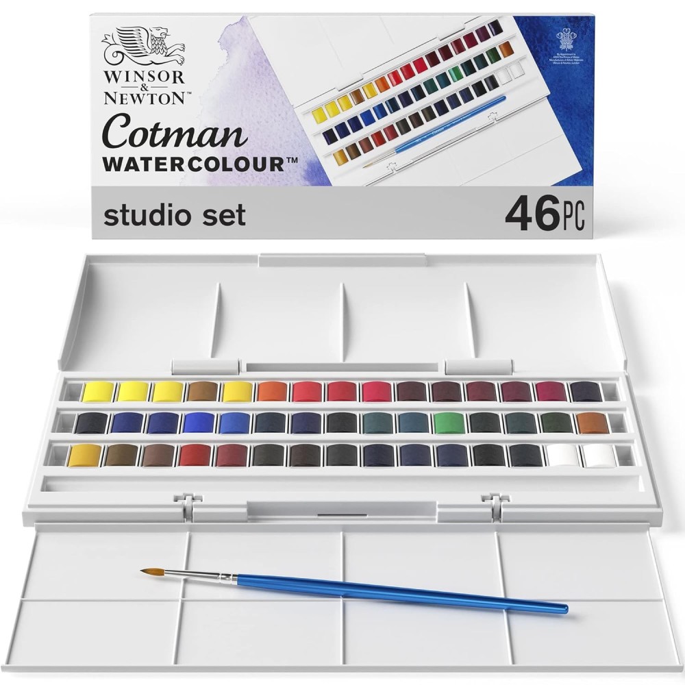 Watercolors Cotman Studio set - Winsor & Newton - 45 pcs.