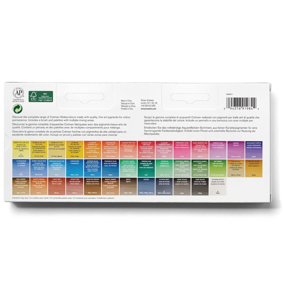 Watercolors Cotman Studio set - Winsor & Newton - 45 pcs.