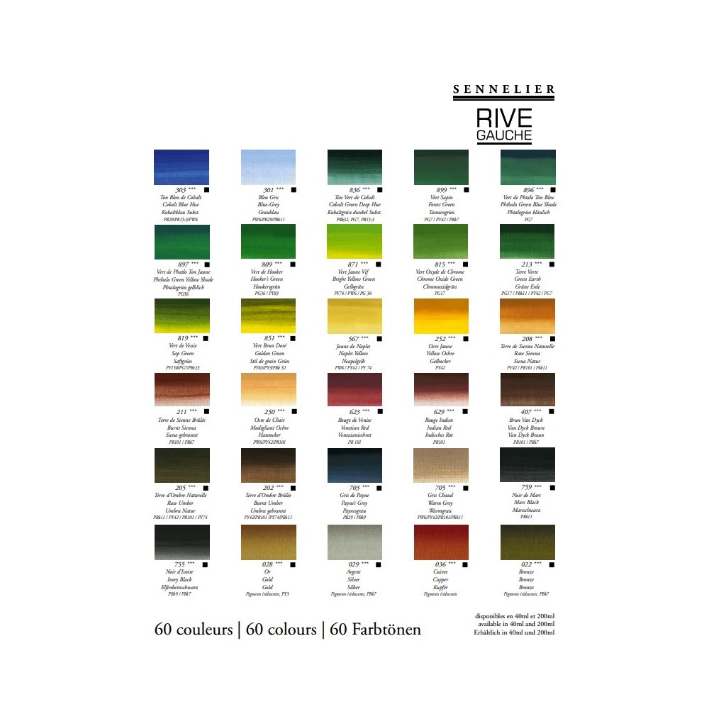 Farba olejna Rive Gauche - Sennelier - 517, Indian Yellow, 200 ml