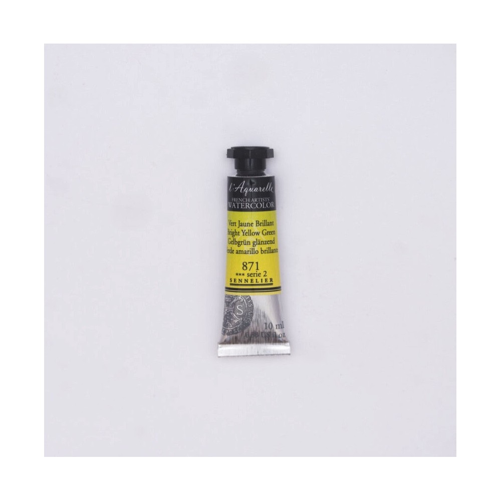 l’Aquarelle watercolor paint - Sennelier - 871, Bright Yellow Green, 10 ml