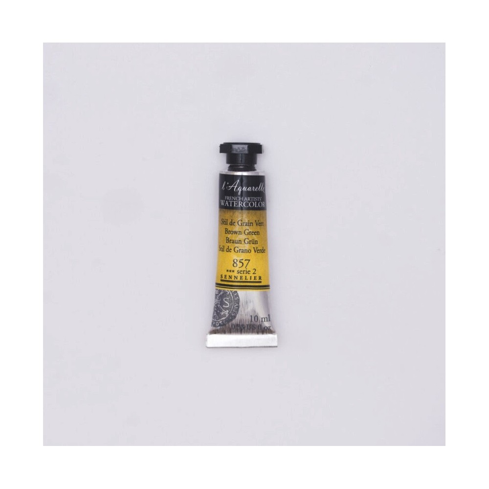 l’Aquarelle watercolor paint - Sennelier - 857, Brown Green, 10 ml