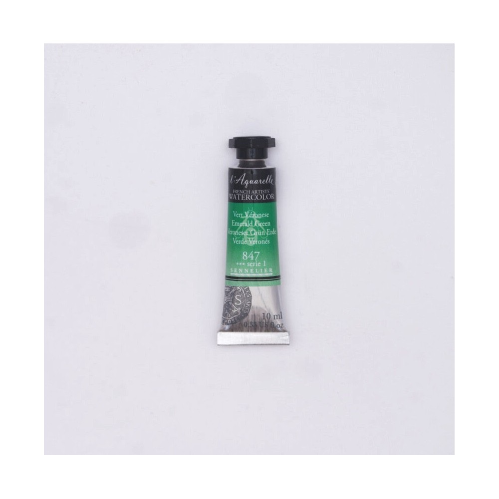 l’Aquarelle watercolor paint - Sennelier - 847, Emerald Green, 10 ml