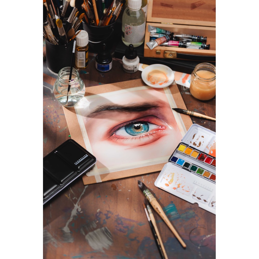 l’Aquarelle watercolor paint - Sennelier - 843, Turquoise Green, 10 ml