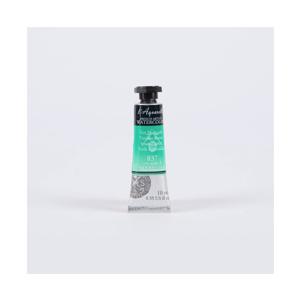 Farba akwarelowa l’Aquarelle - Sennelier - 837, Viridian Green, 10 ml