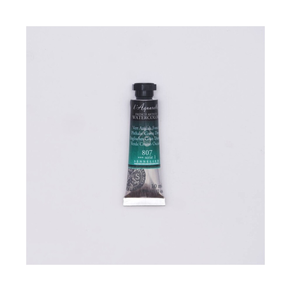 l’Aquarelle watercolor paint - Sennelier - 807, Phthalo Green Deep, 10 ml