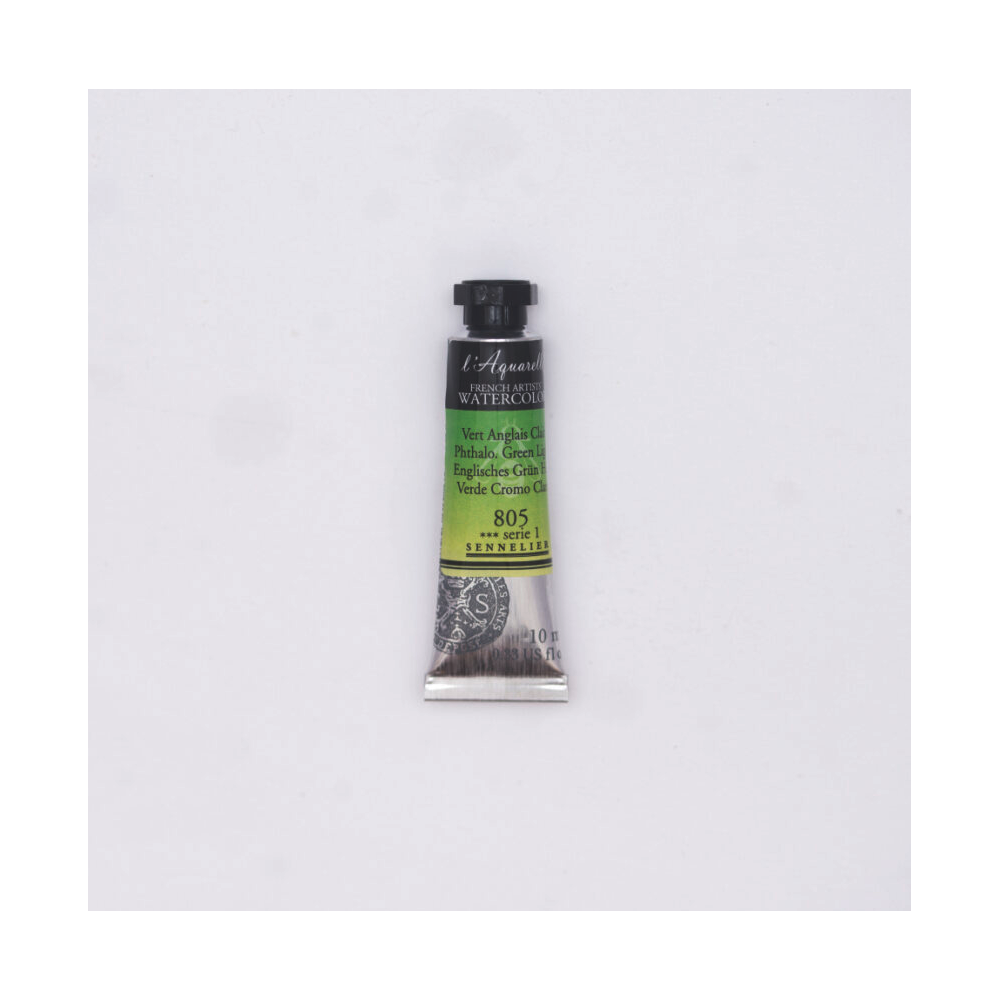 l’Aquarelle watercolor paint - Sennelier - 805, Phthalo Green Light, 10 ml