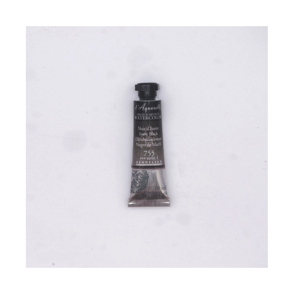 Farba akwarelowa l’Aquarelle - Sennelier - 755, Ivory Black, 10 ml
